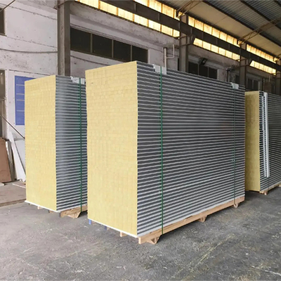 Купить Huaao Fireproof Heat Preservation Sound Insulation Rock Wool Sandwich Panel Wall Roof Sheet Metal Clean Room Panels online manufacture